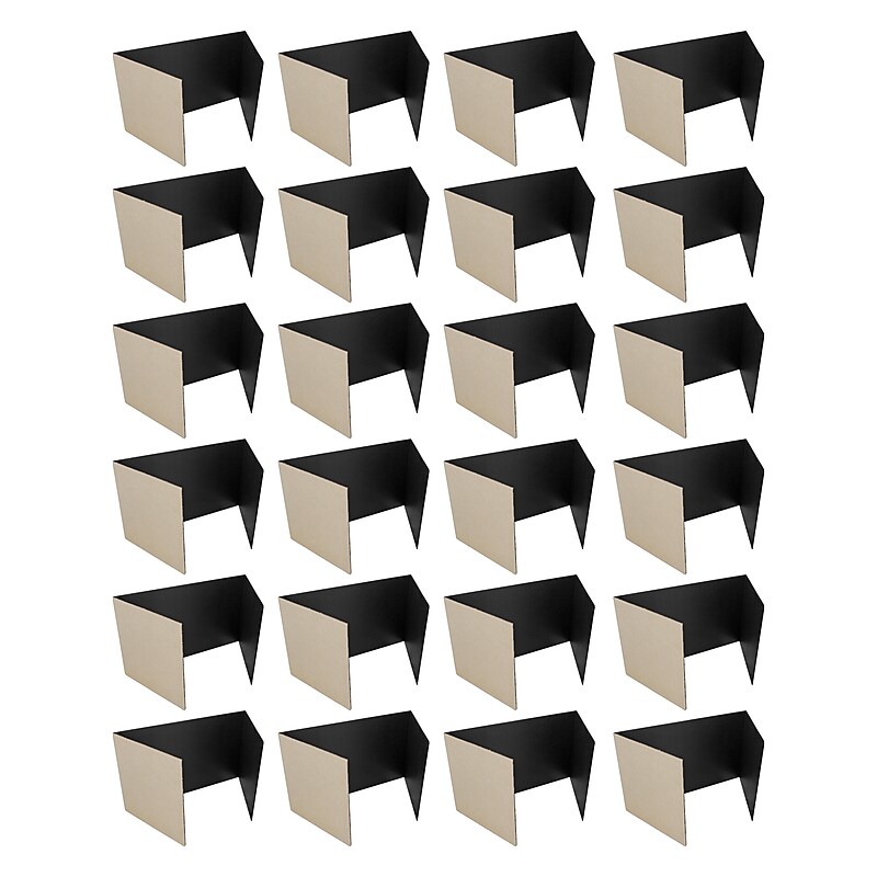 18" x 48" Black Corrugated Study Carrel (5/32") - Pack of 24 image 1