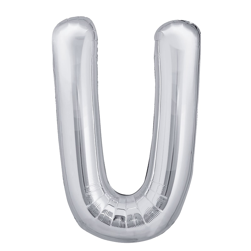 Party City 16" "U" Foil Balloon, Silver, 2/Pack (AM60050282-18) image 1