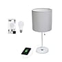 Creekwood Home Oslo 19.5" LED Table Lamp with USB Port, White Base/Gray Shade (CWT-2011-GO-LB)~#|#~D2CE42A9-6FD2-4338-94DA1B964D03D118_sc7