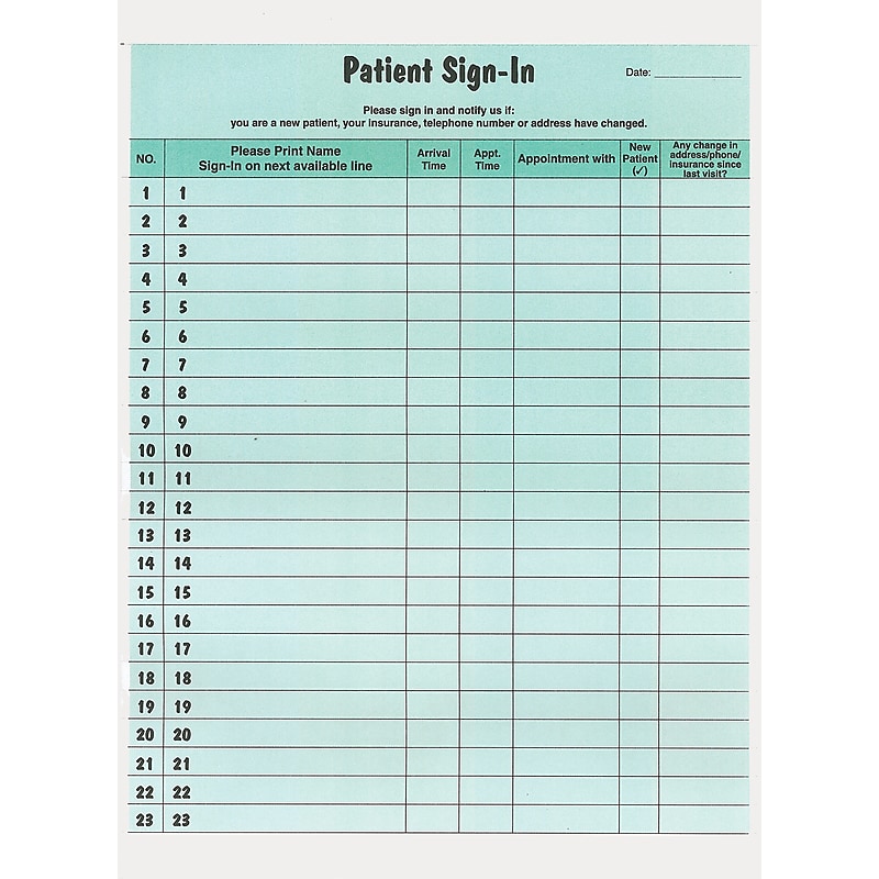 Tabbies Patient Sign-In Sheets, 3-Part, 125/Pack (TAB14532) image 1