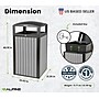 Alpine Industries Steel Outdoor Trash Can with Dome Lid, 40 Gallon, Gray (ALP471-40-WD-GRY)~#|#~D2DB20C0-9481-45DD-A3BA83734E7AA73E_sc7