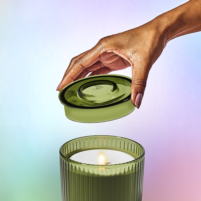 Lifelines Flameless Candle Diffuser, Olive Ribbed (LL-11-1621