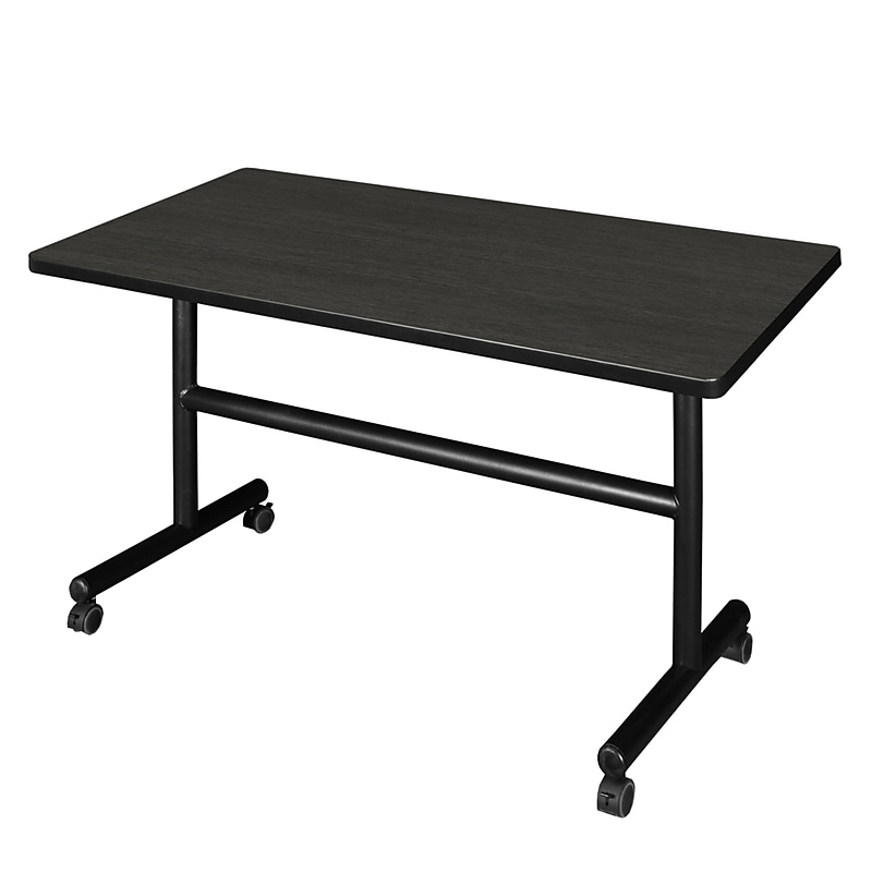 Regency Kobe 48"W x 30"D Foldable Training Room Table, Laminate, With Wheels, Ash Grey (MKFT4830AG) image 1