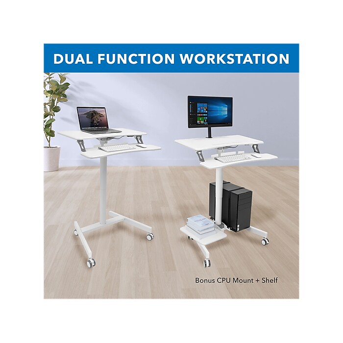Mount It 28 W Adjustable Steel Standing Desk White MI 7979W Staples