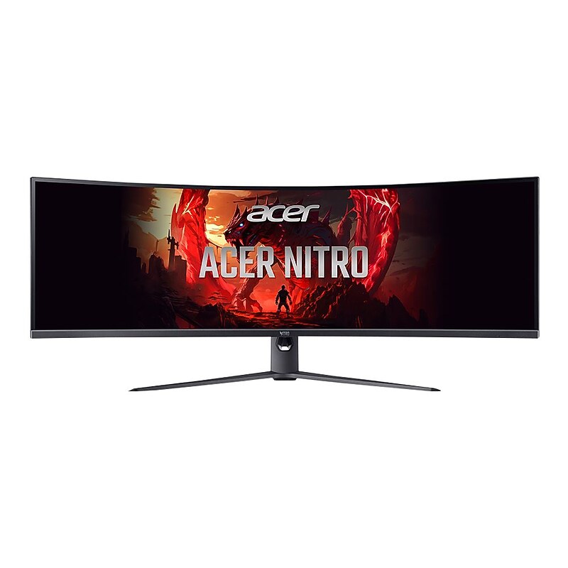 Acer Nitro EI Premium 49" Curved 5K DQHD VA 120Hz AMD FreeSync Gaming Monitor, HDR, Built-In Speaker, Height Adjustable, Black image 1
