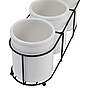 Storied Home 4.25" 3-Piece Ceramic Storage Crocks with Black Metal Holder, White (DA6834)~#|#~D2F4A327-F305-4796-B9BDE75D0FAFEAB0_sc7