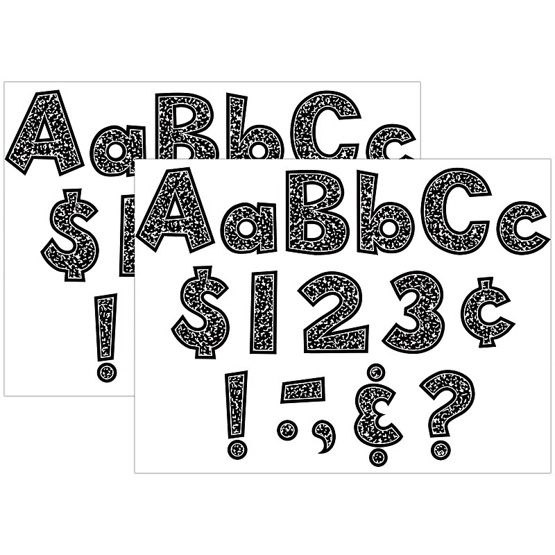 Teacher Created Resources Composition 4" Letters and Numbers, Multicolored, 162/Pack, 2 Packs/Bundle (TCR9328-2) image 1