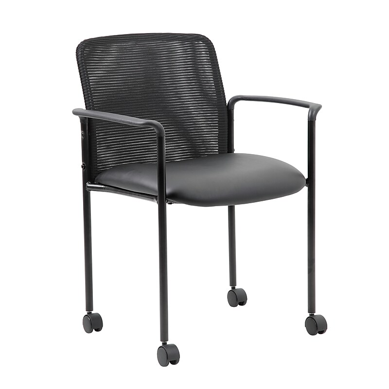 Boss Mesh Guest Chair with Casters, Black (B6909R-CS) image 1