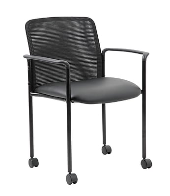 Boss Mesh Guest Chair with Casters, Black (B6909R-CS) Simolary simolary.com