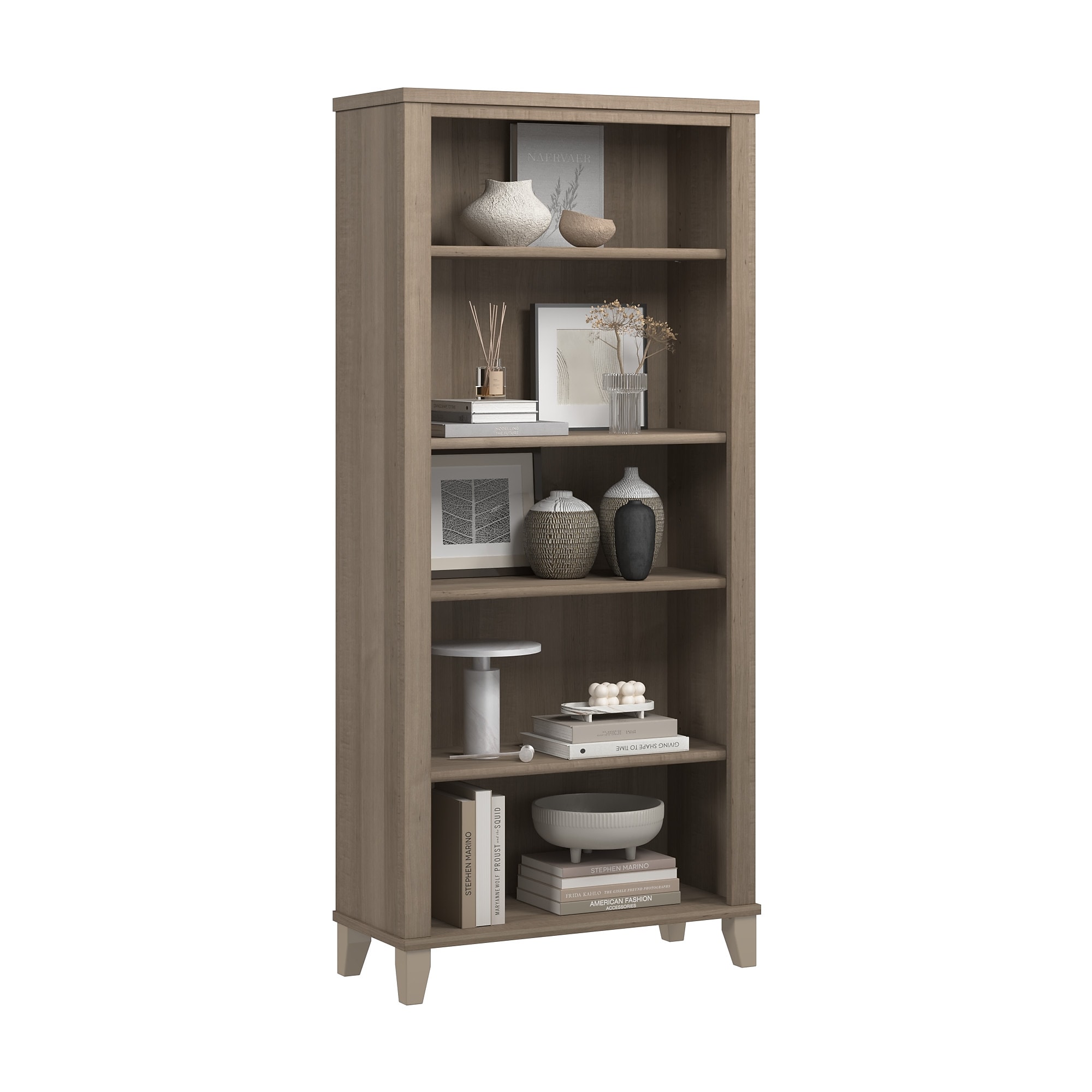 Bush Home Somerset Tall 5 Shelf Bookcase, Ash Gray (WC81665) Sansujyuku sansujyuku.com