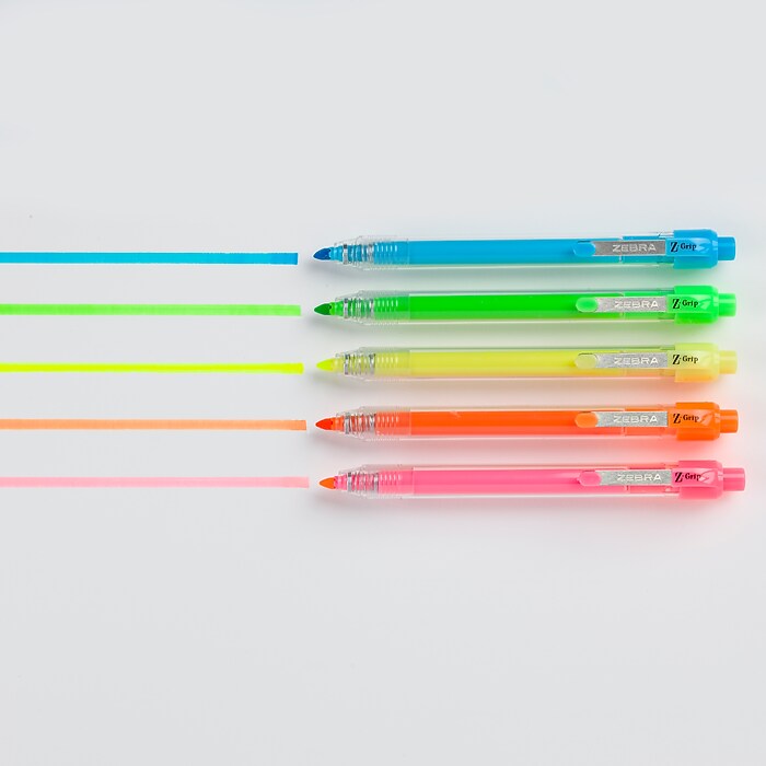 Zebra Z-Grip Retractable Highlighter with Grip, Chisel Tip