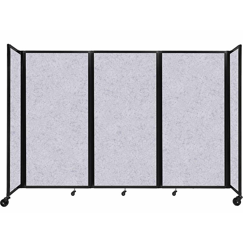 Versare The Room Divider 360 Freestanding Folding Portable Partition, 72"H x 102"W, Marble Gray SoundSorb Fabric (1932001) image 1