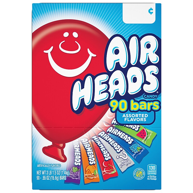 Airheads Variety Chewy Candy, 49.5 oz., 90 Bars/Box (220-00705) image 1