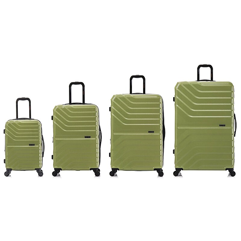 InUSA Aurum 4-Piece Hardside Spinner Luggage Set, Green (IUAURSMLXL-GRN) image 1