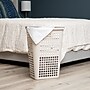 Mind Reader Slim Tapered Hamper with Lid, Plastic, Ivory (SWHAMP50-IVO)~#|#~D3173232-3821-49BD-B3325E65F0EA473C_sc7