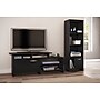 South Shore Step One Narrow 3-Shelf Bookcase with Door, Pure Black (3107652)~#|#~D318B480-584E-479D-9A42289D8530A310_sc7