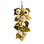 Nearly Natural 33" Fall Sunflower, Hydrangea and White Pumpkin Artificial Autumn Teardrop (W1241)~#|#~D31AE245-D40E-462C-B437F88199D4217C_sc7