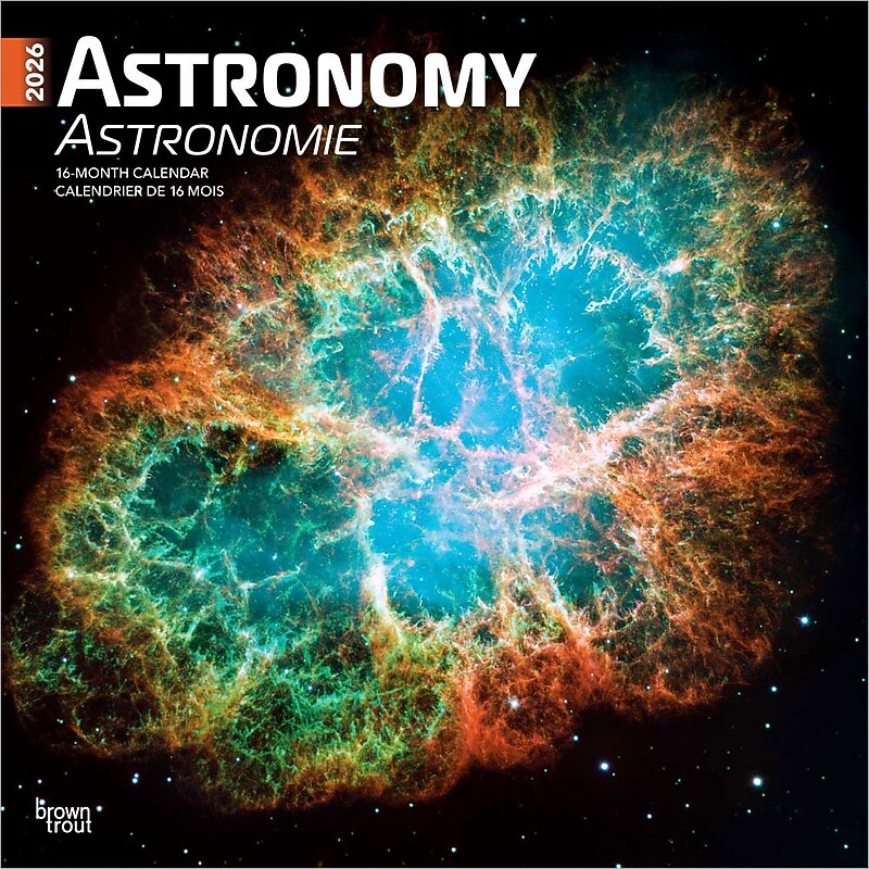 2026 BrownTrout Astronomy 12" x 12" Monthly Wall Calendar (9798330707546) image 1