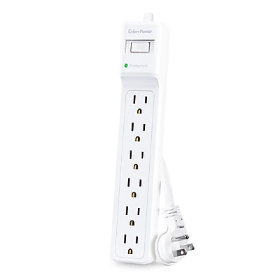 CyberPower B6012 Essential 6-Outlet Surge Protector, 12 ft. Cord, 600J Surge Suppression, White Sansujyuku sansujyuku.com