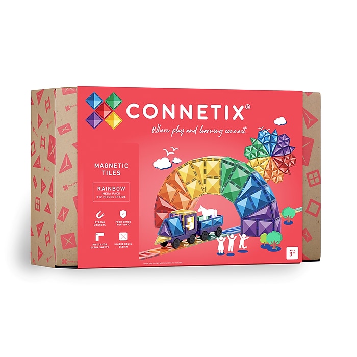 Connetix Magnetic Tiles Rainbow Mega Pack, 212 Pieces (CNTR00212ME