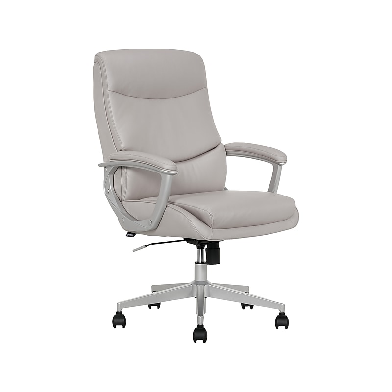Thomasville Furniture Josephine Ergonomic Bonded Leather Swivel Manager Chair, Gray (60071-LGRY) image 1