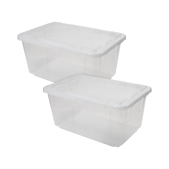 Greenmade 108 Quart Storage Bin with Snap Lid, Plastic, Clear, 2