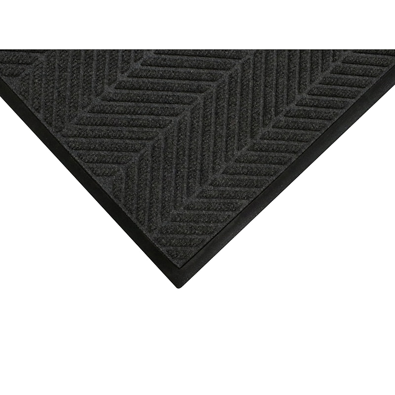 M + A Matting WaterHog Max Herringbone Classic Commercial Wiper/Scraper Entrance Floor Mat, 6' x 20', Black Smoke (224070620070) image 1