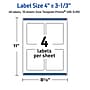 Avery Laser/Inkjet Rectangle Multipurpose Labels, 4" x 3-1/3", White, 40/Pack (S00DJM)~#|#~D33BBBDD-A419-45D2-91B70D0BC4EA8B62_sc7