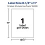 Avery Laser/Inkjet Multipurpose Labels, 8.5" x 11", White, 1 Labels/Sheet, 50 Sheets/Pack (94269)~#|#~D341026D-B9DD-437C-81B8C1A7766CDDB0_sc7