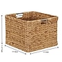 Household Essentials Square Wicker Basket with Handwoven Hyacinth Fibers, Natural (HHML-6950)~#|#~D344FCE9-E4CF-4217-9A02805D8945DC69_sc7