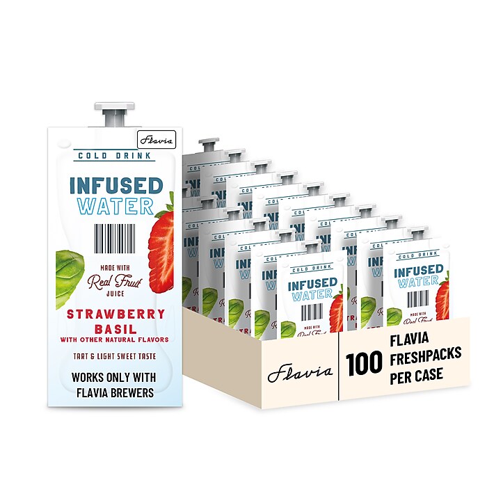 Lavazza Strawberry Basil Infused Water, Flavia Freshpacks, 100