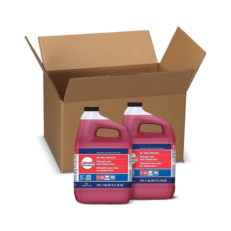 Cascade Professional All-Temp Dishwashing Detergent Liquid, Unscented, 128 oz., 2/Pack (71189) image 1