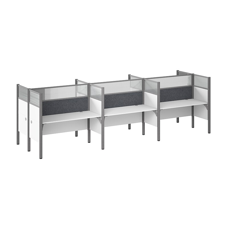 Bush Business Furniture Pro-Biz 55.39"H x 187.56"W 6 Person Back to Back Cubicle Panel Workstation, White (100873DG-17) image 1
