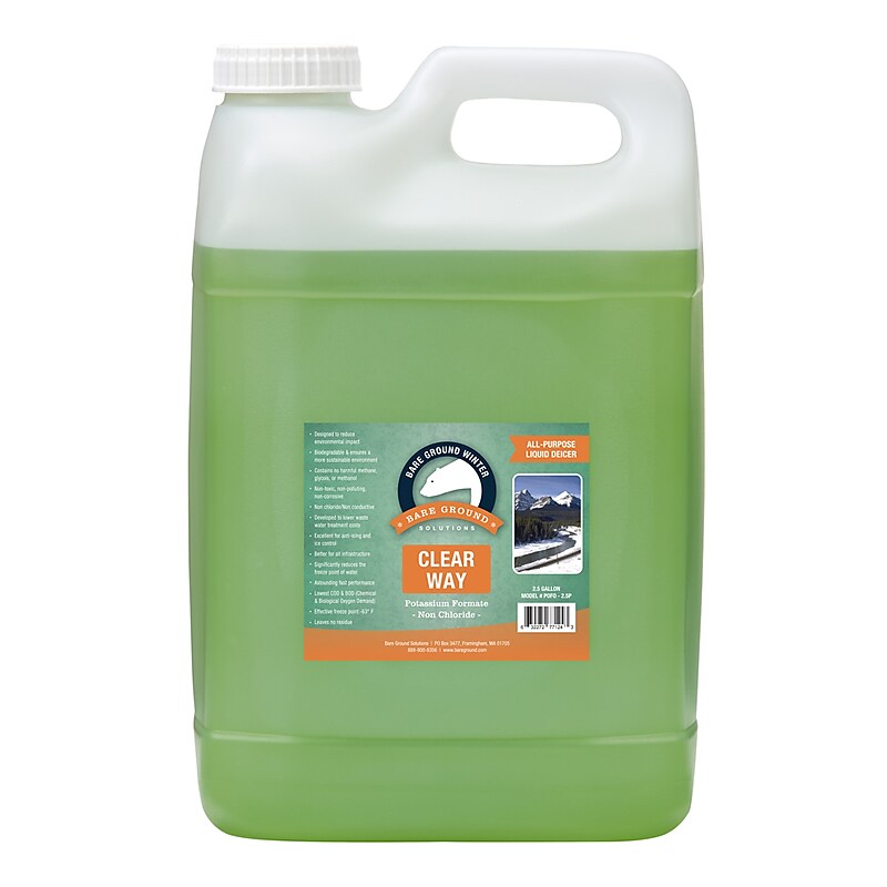 Bare Ground Clear Way Pet Friendly Ice Melt Liquid, 2.5 Gallon Jug (POFO-2.5G) image 1