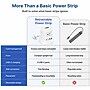 Uncaged Ergonomics Retractable Power Strip with USB-C, 4 AC Outlets, 4 USB Ports and 6ft Retractable Cord, White (RC-white)~#|#~D35FB8C7-12D0-43F0-9DC18AD0CC3971AF_sc7