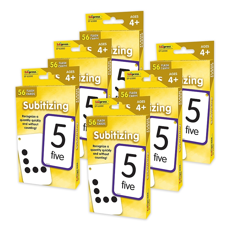 Teacher Created Resources Subitizing Flash Cards, 56/Pack, 6 Packs/Bundle (TCR63000-6) image 1