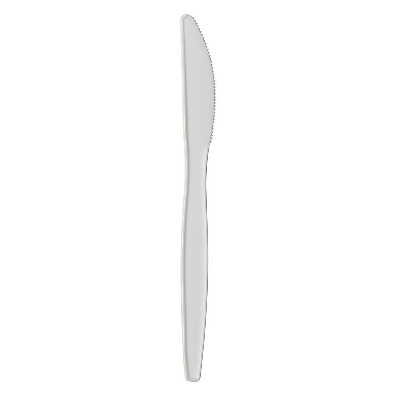 Dixie Plastic Knife 6-1/4", Medium-Weight, White, 1000/Pack (PKM21) image 1