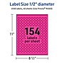 Avery Laser/Inkjet Round Multipurpose Labels, 0.5" Dia., Neon Magenta, 6160/Pack (94503)~#|#~D37A8DA4-B8CF-4DEB-B85ECAC675C80620_sc7