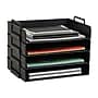 Mind Reader 4-Compartment Stackable Plastic Desk Tray, Black (DANSTACK4-BLK)~#|#~D37D3B39-18D3-4130-9F7DF2F6D598D302_sc7