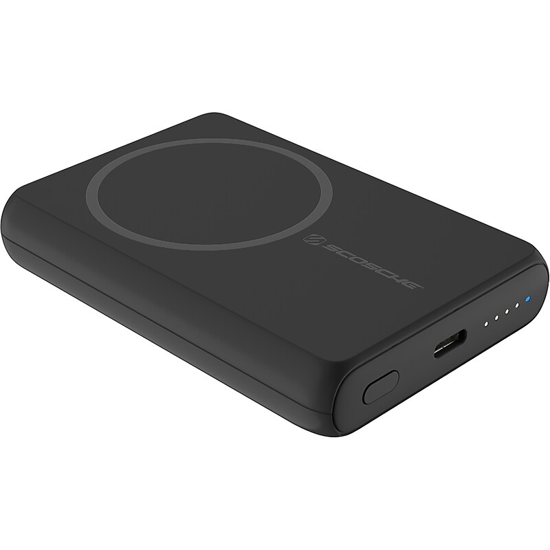 scosche GoBat MagSafe Wireless Power Bank, 5000mAh, Black (PBQ5MS-SP) image 1