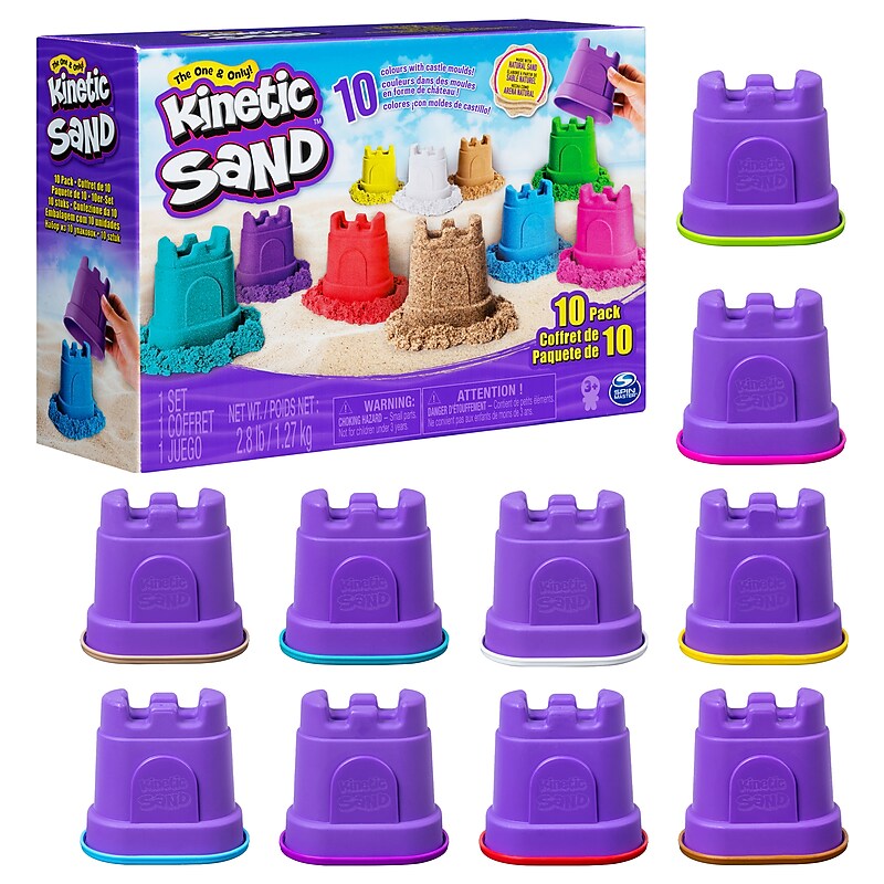 Kinetic Sand Castle Containers, Multicolored, 10/Pack (6052995) image 1