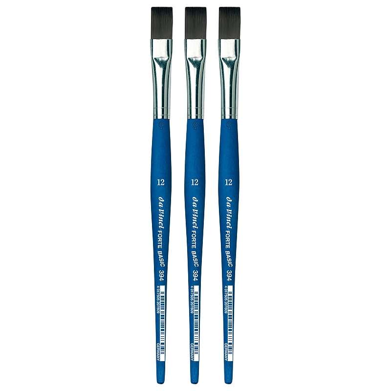 da Vinci FORTE BASIC Acrylic Synthetic Student Flat Brush, 3 /Pack (DVXVA39412-3) image 1