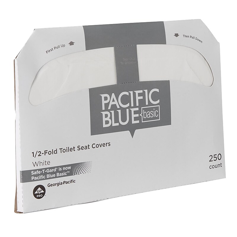 Pacific Blue Safe-T-Gard Paper Toilet Seat Covers, 14.5"H x 17"W, 250 Covers/Box, 20 Boxes/Carton (47046) image 1