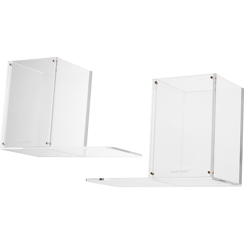 Russell+Hazel Acrylic Bookend, 5.15"H, Clear, 2/Set (49793) image 1