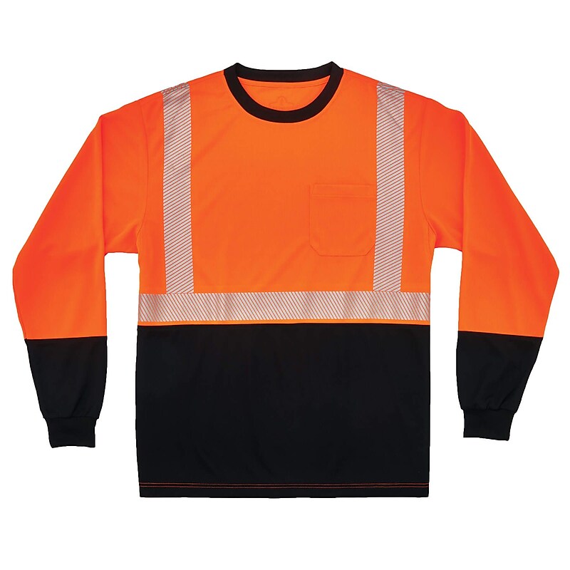 GloWear 8281BK Type R Class 2 Black Front Performance Long Sleeve T-Shirt, 4XL, 1 pack (22688) image 1