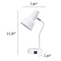 Simple Designs Sleek Essentials LED Desk Lamp, 15.2", with USB Ports, White (LD1072-WHT)~#|#~D3B540CE-D230-416F-AB7F6E84AA8CD70D_sc7