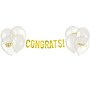 Party City Congrats Banner with 12" Latex Balloons, White & Gold, 11/Pack (AM120986)~#|#~d3ba327e-0f1e-4017-bbe2c687397cca5f_sc7