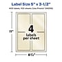 Avery Pearlized Ivory Rectangle Multipurpose Labels, 5" x 3.5", Ivory, 400/Box (94256)~#|#~D3BE8B5D-ACE0-47AE-9AD18A10C87322CF_sc7