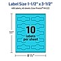 Avery Printable Decorative Edge Multipurpose Labels, 1.5" x 3.5", Bright Blue, 400/Pack (94122)~#|#~D3C459FE-B439-4A95-ACD140F803E8DF2E_sc7