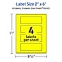 Avery Laser/Inkjet Multipurpose Rectangle Labels, 2" x 6", Neon Yellow, 40/Pack (94242)~#|#~D3CEF637-ADA7-446D-9B84E2B8A3258019_sc7